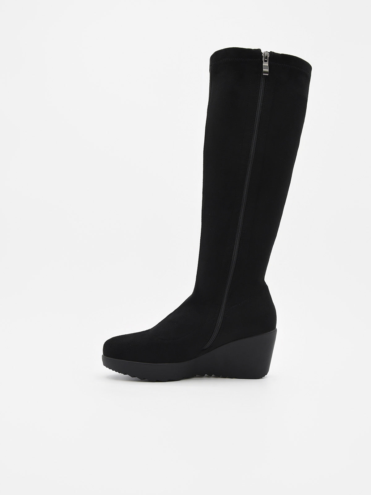 BOTA ALTA NEGRA CON CUÑA