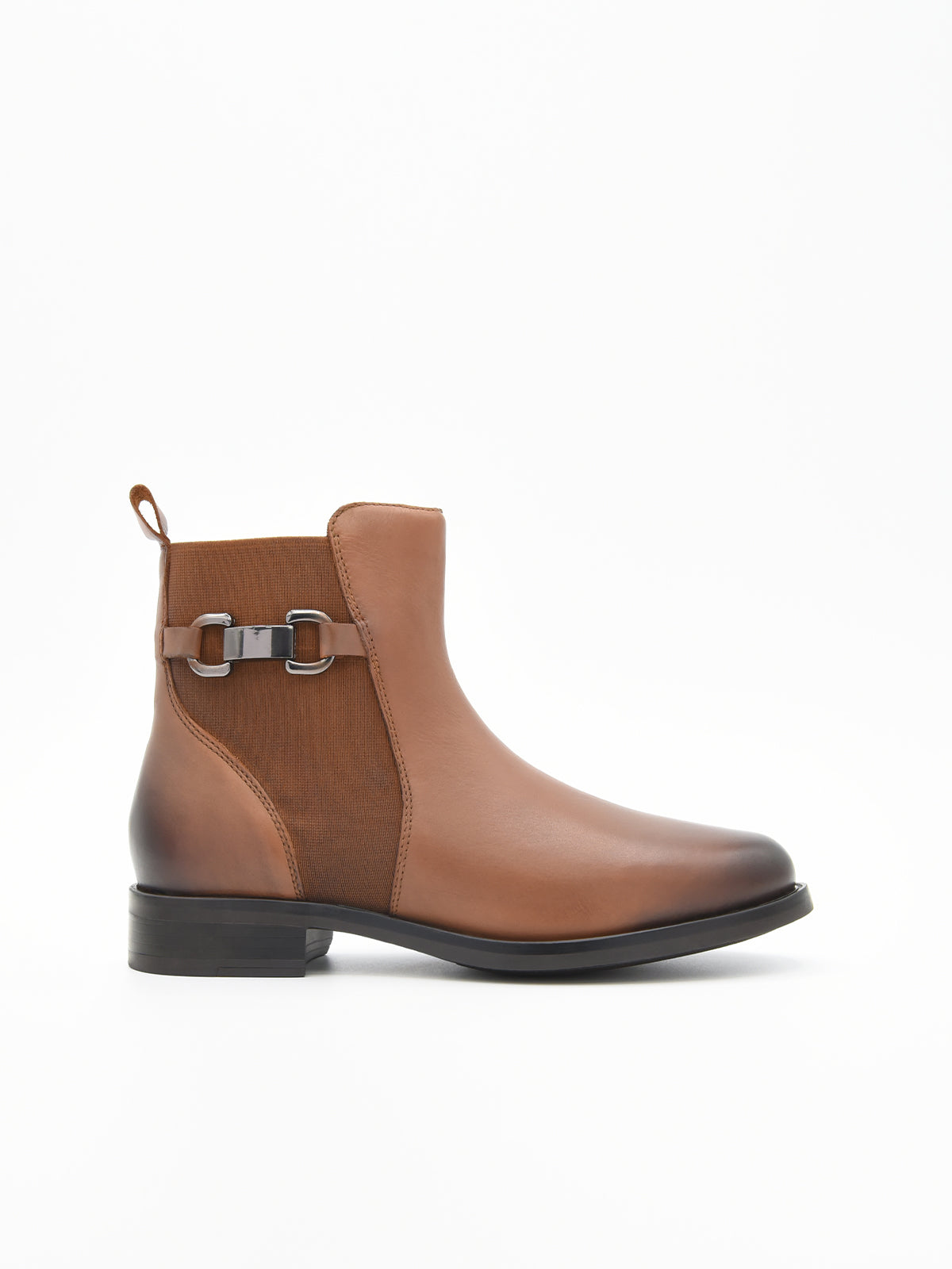 BOTINES CUERO CON ELÁSTICO DE PIEL