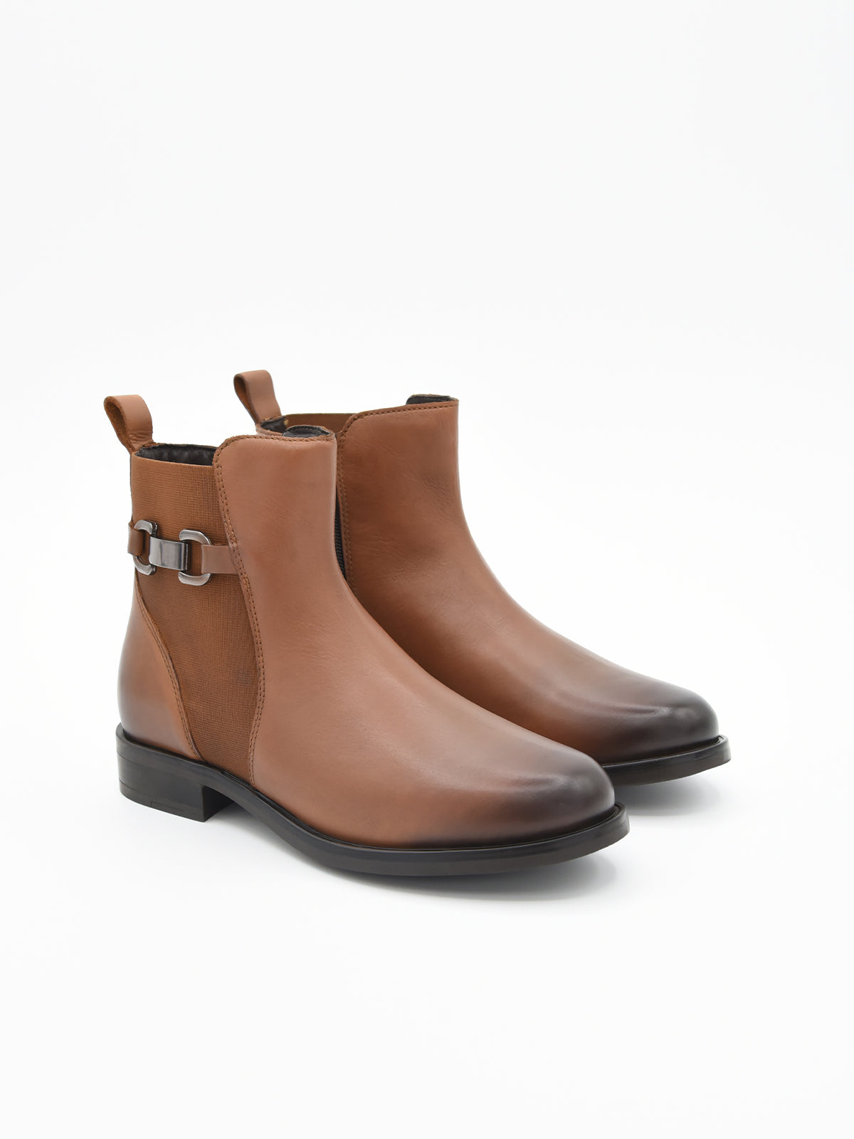 BOTINES CUERO CON ELÁSTICO DE PIEL