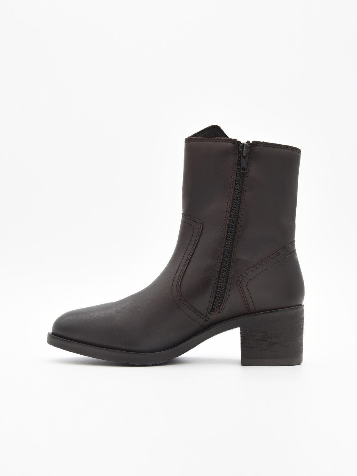 BOTÍN MARRÓN DE TACÓN ANCHO