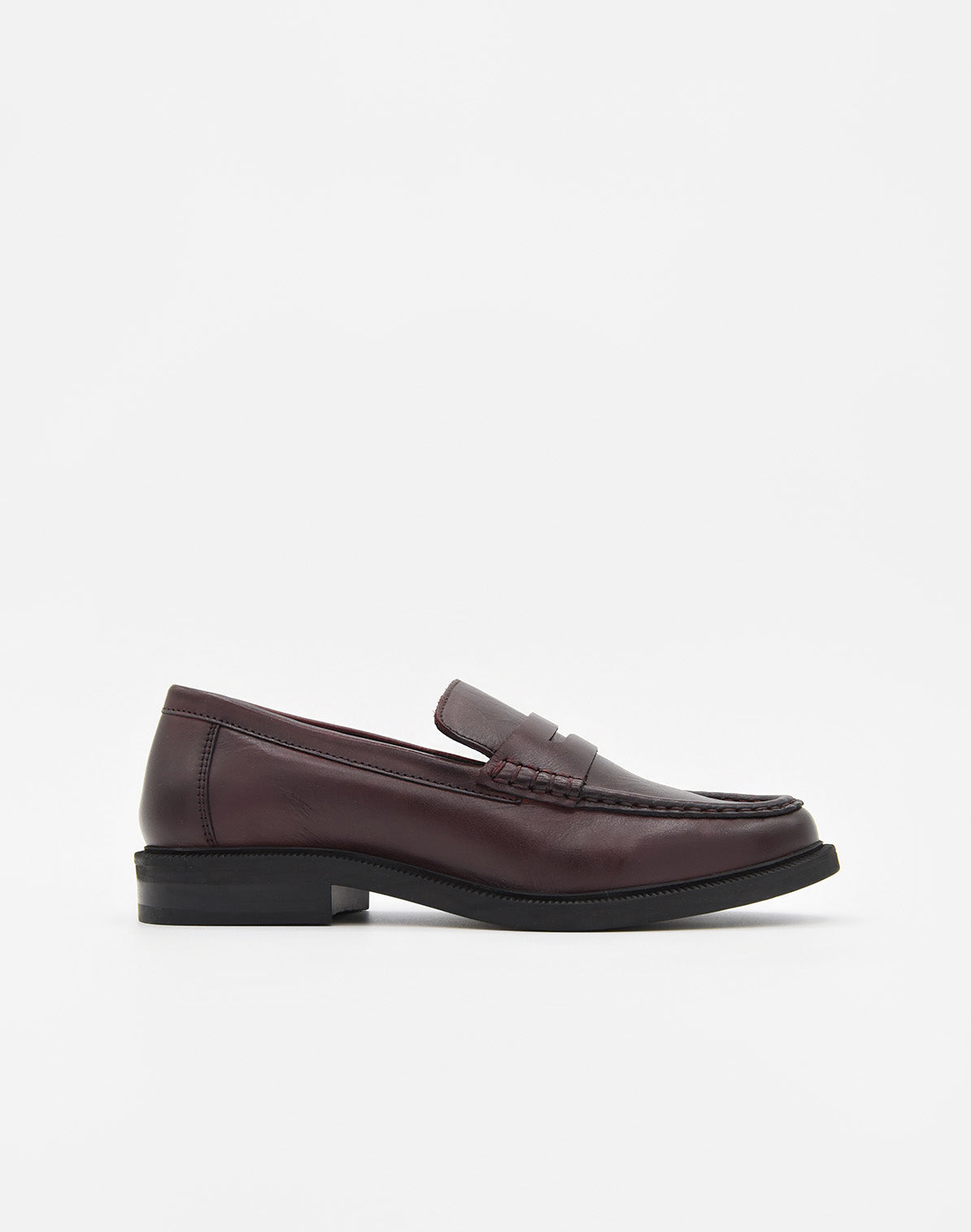 MOCASINES DE PIEL BURDEOS PARA MUJER