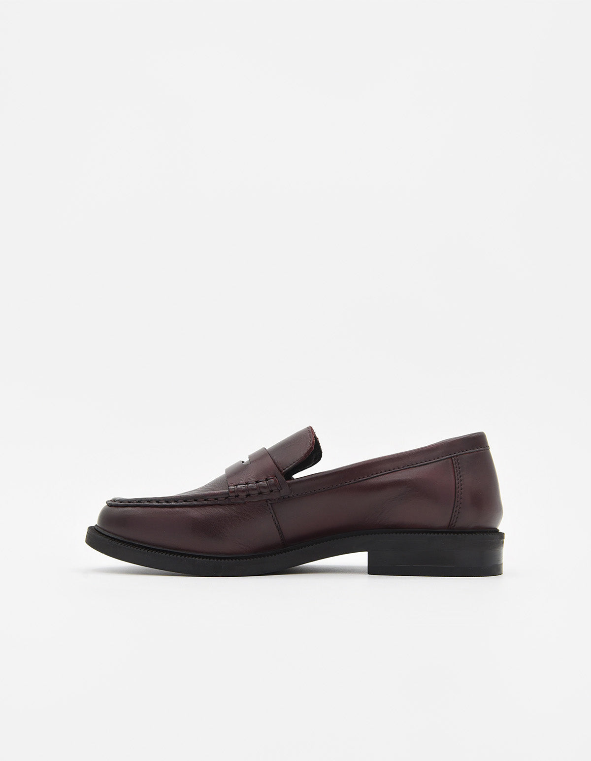 MOCASINES DE PIEL BURDEOS PARA MUJER