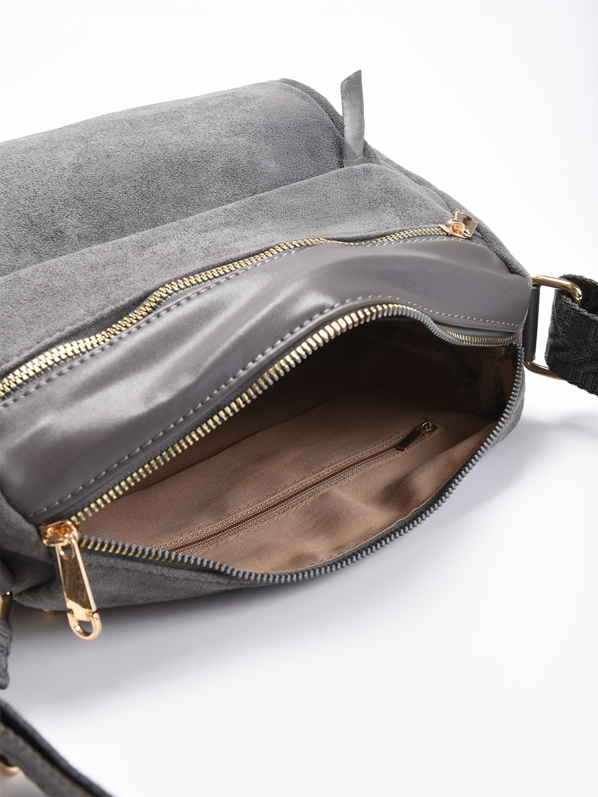 Bolso bandolera gris mujer