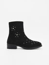 BOTINES  NEGROS DE SERRAJE CON TACHAS