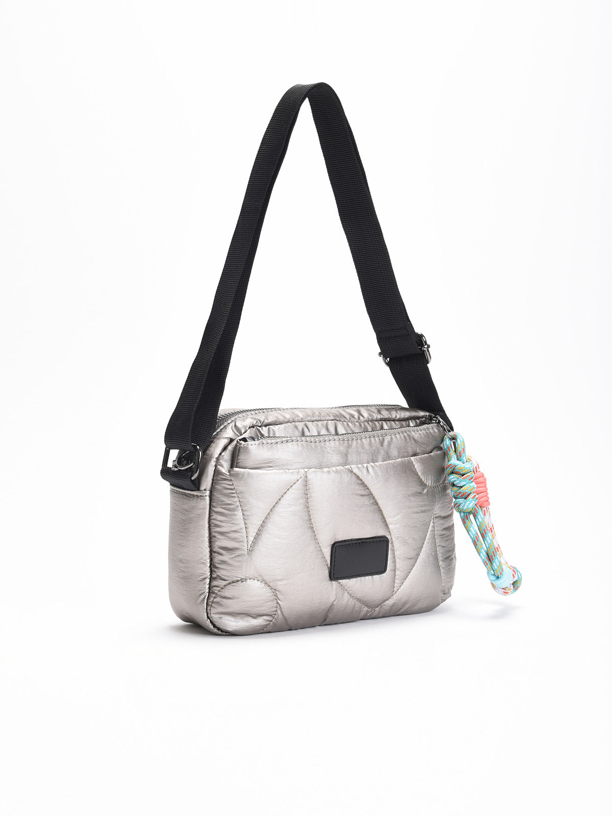 Bolso bandolera acolchado plomo