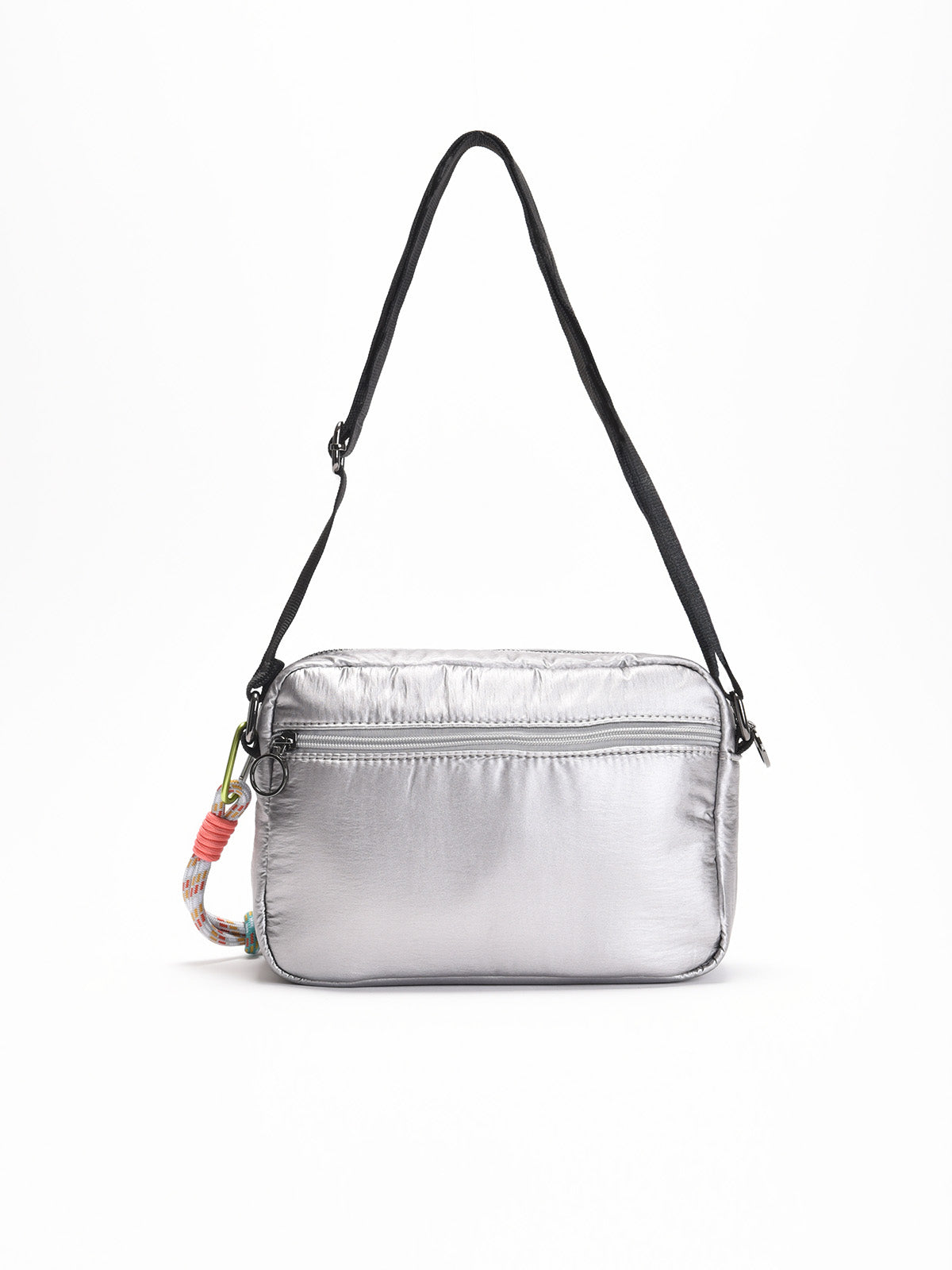 Bolso bandolera acolchado plata