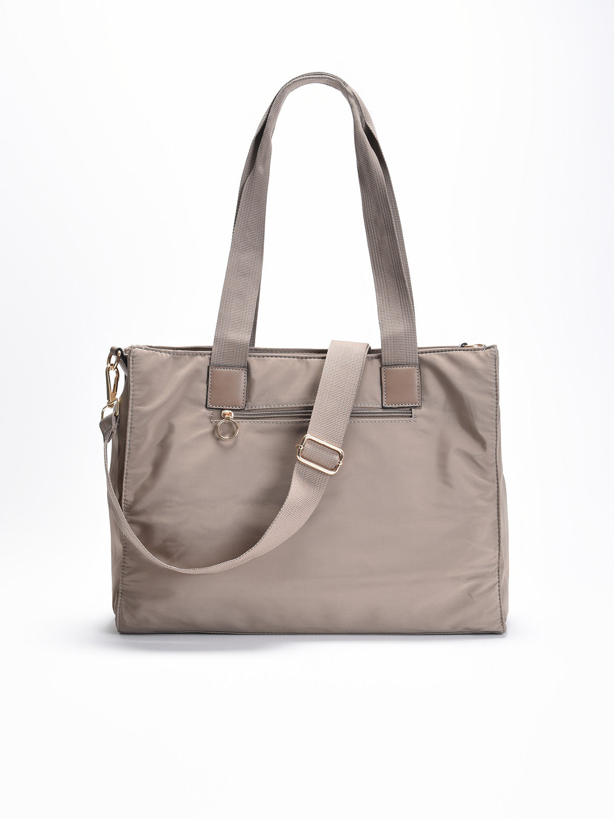 Bolso shopper acolchado taupe