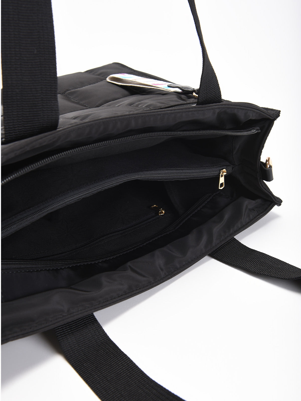Bolso shopper acolchado negro