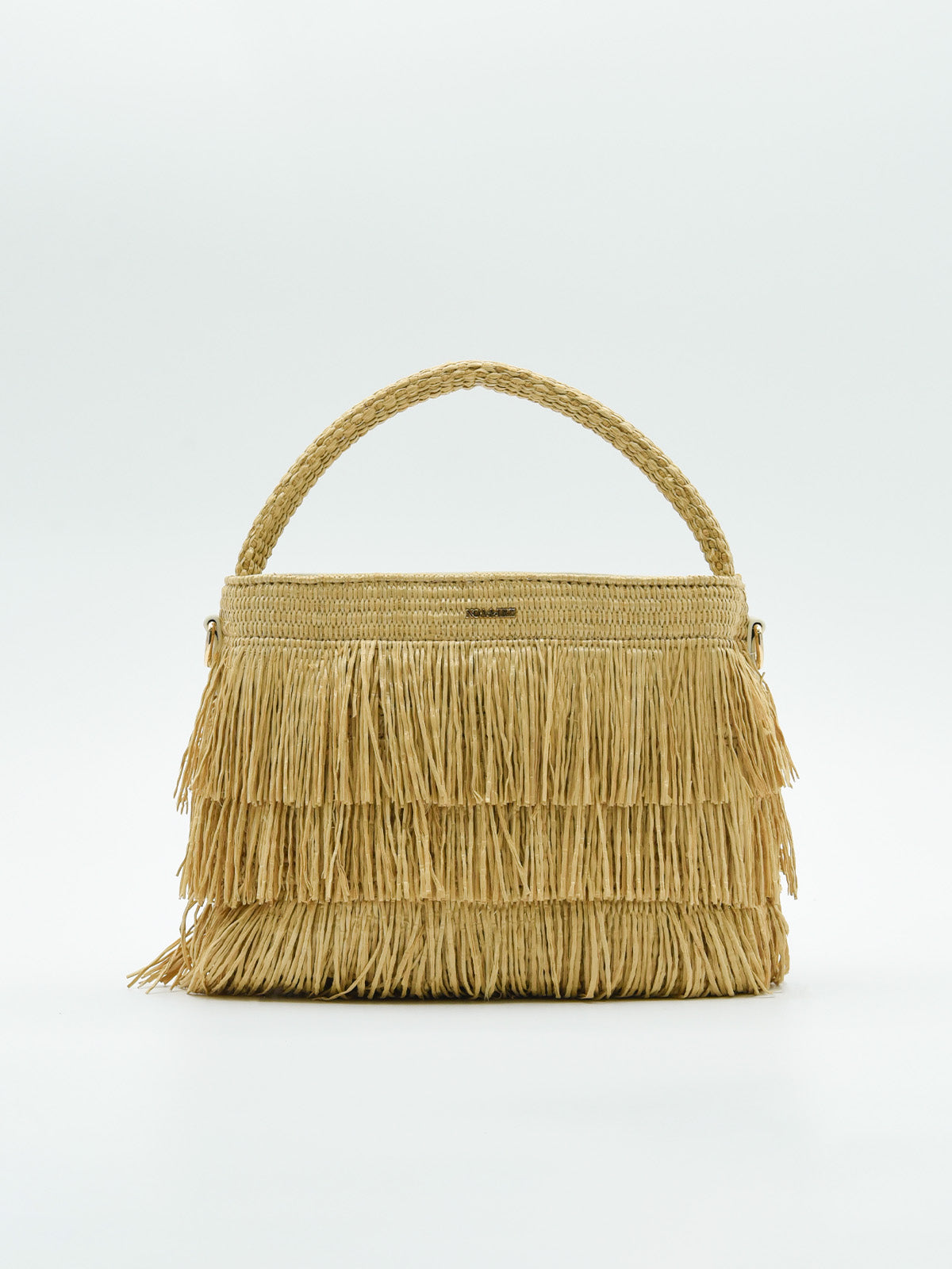 Bolso Flecos Rafia Pequeño