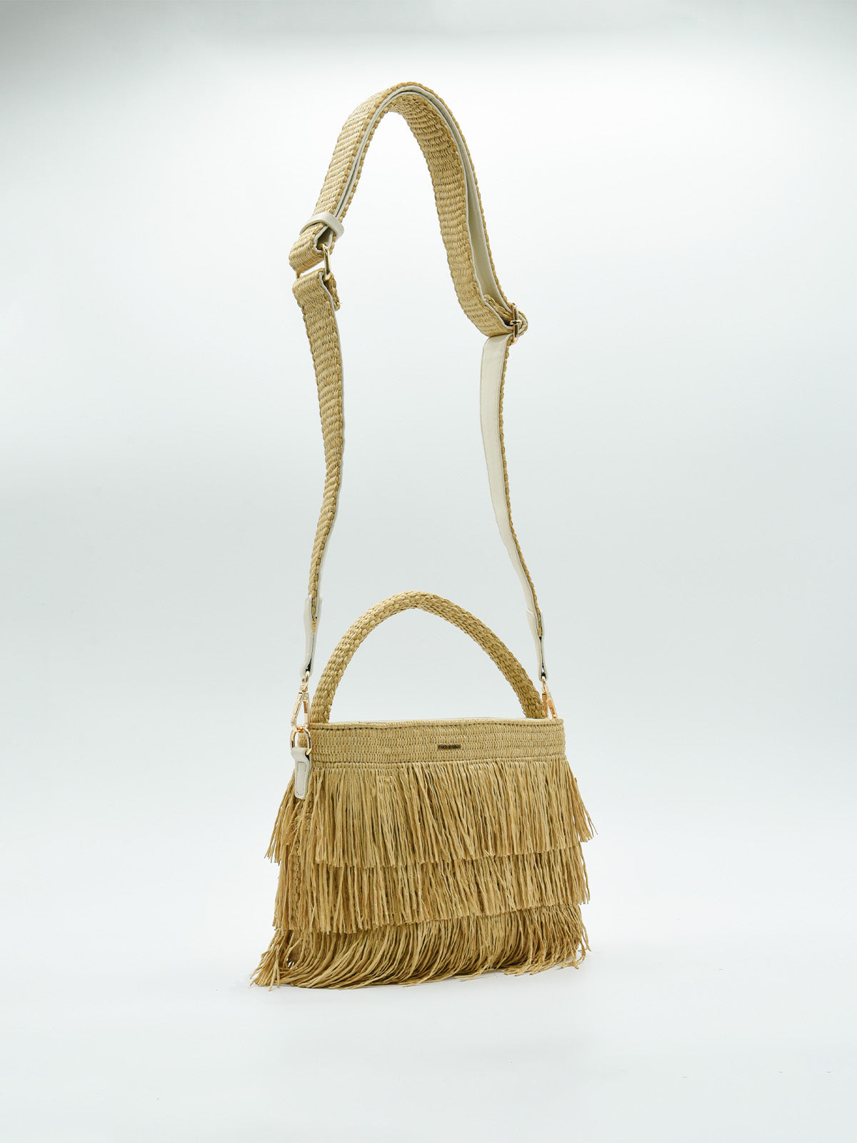 Bolso Flecos Rafia Pequeño