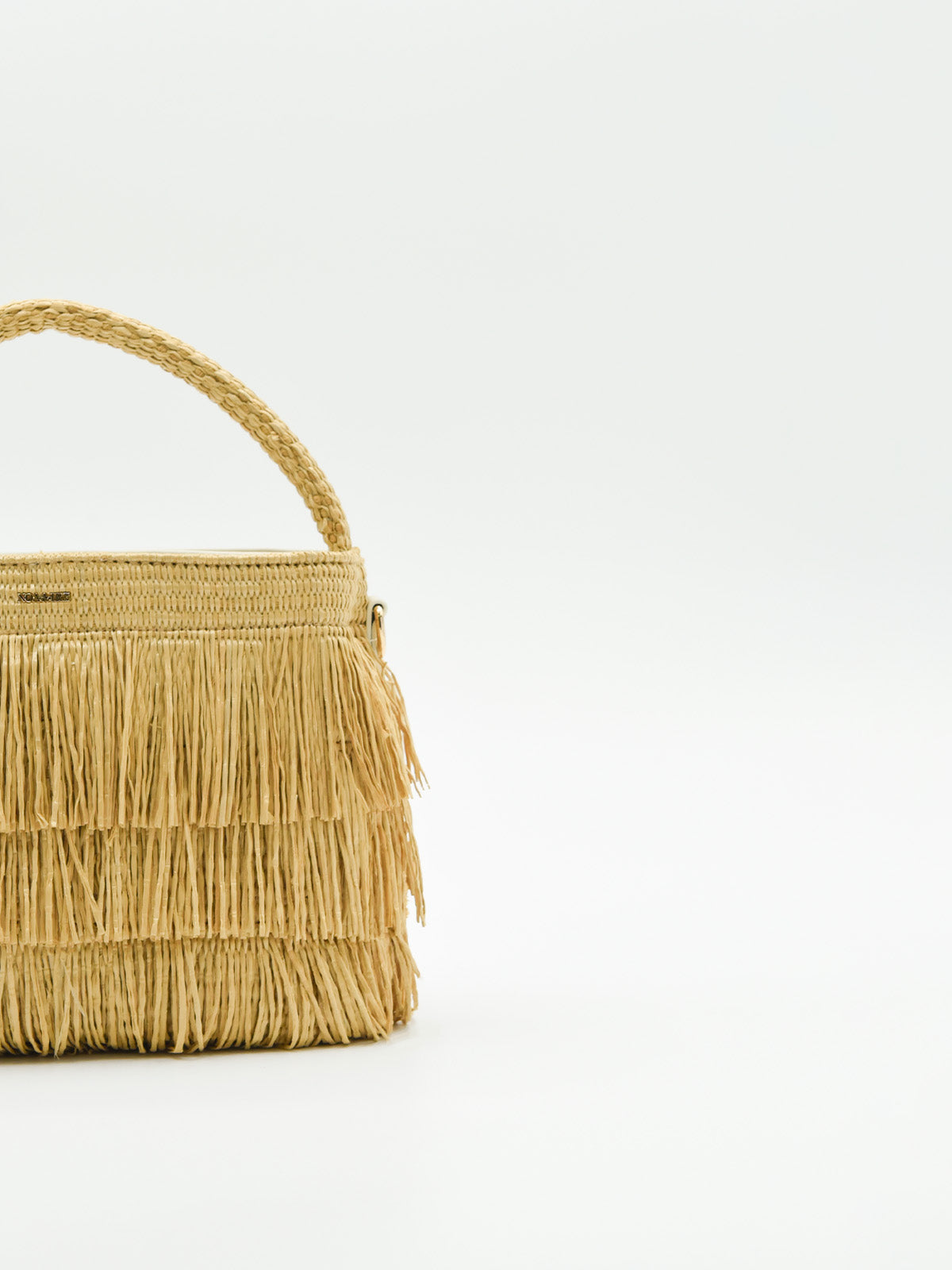 Bolso Flecos Rafia Pequeño