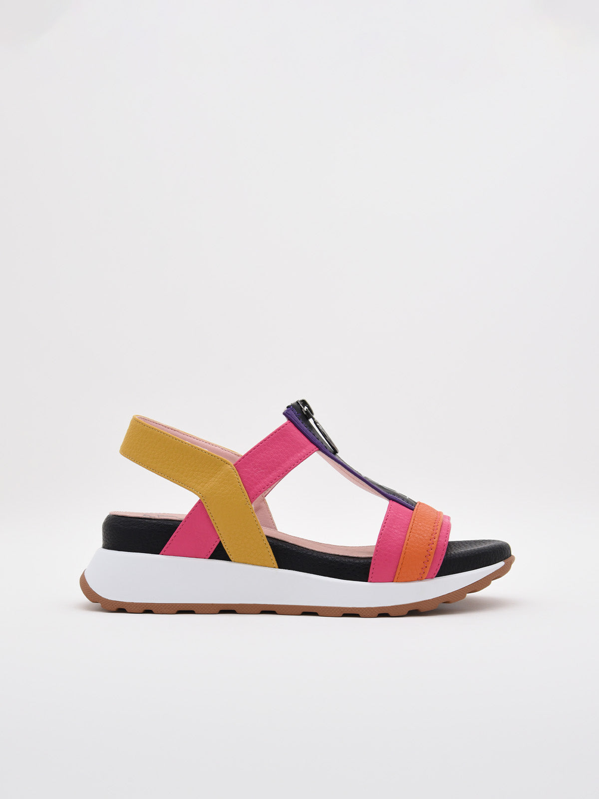 sandalia deportiva multicolor para mujer con cremallera