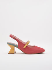 Zapato destalonado coral para mujer